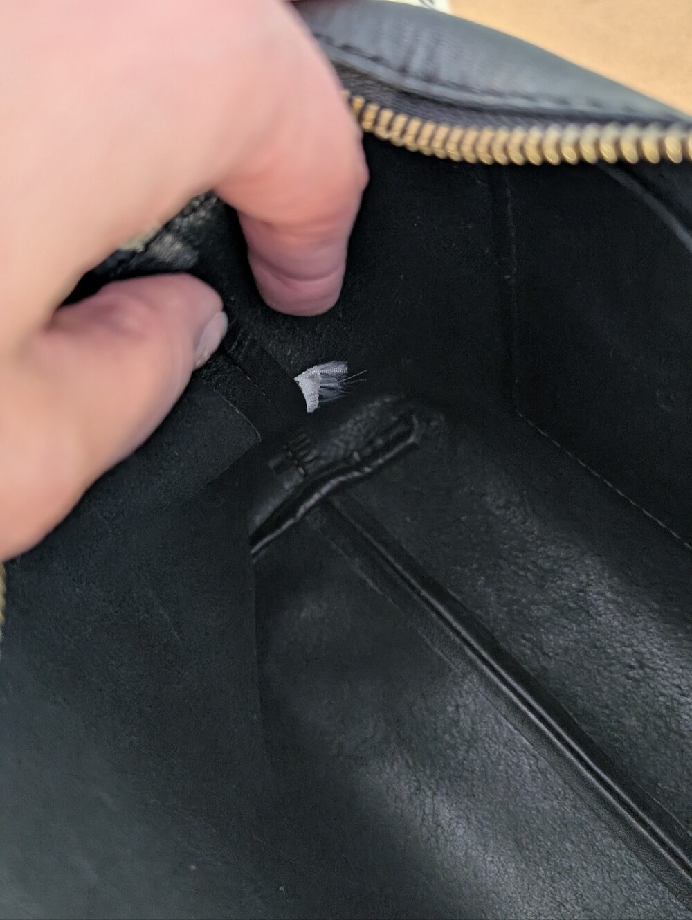Madewell The Leather Caribiner Crossbody Sling Bag, Black Leather Purse - Picture 9 of 15